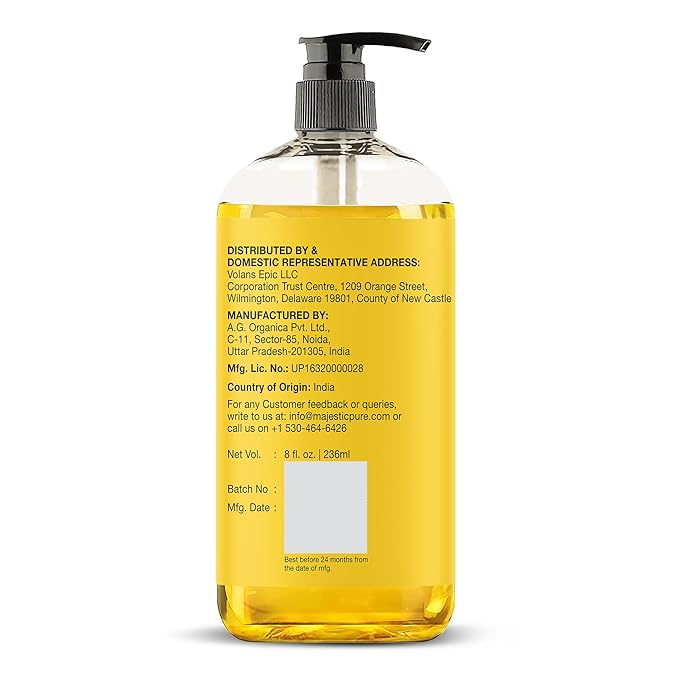 Majestic Pure Vitamin E Oil - 100% Pure & Natural, 20,000 IU | Premium Grade, Cold-Pressed and Tocopherol to Repair Dry, Damaged Skin| Moisturizing Skin, Hair and Scalp 8 Fl Oz