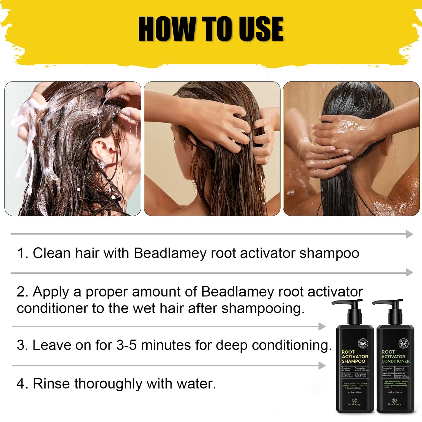 Root Activator Shampoo and Conditioner for Men: Hair Growth Set for Hair Loss and Thinning Hair