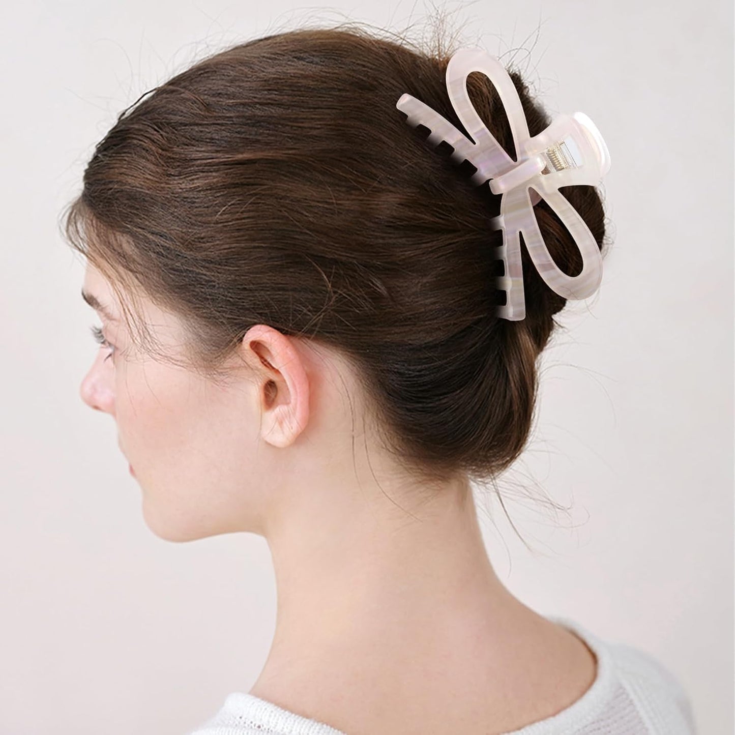 Jayongnee 3 PCS Bow Hair Claw Clips for Women - Non-Slip Hair Clamps for Thin or Thick Hair - Cute Butterfly Hair Accessories for Women Girls - Elegant Hair Styling Accessories (bow 3, large)