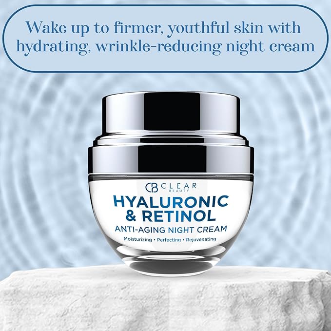 Hyaluronic Acid & Retinol Face Moisturizer - Dermatologist Tested, Reduces Wrinkles, Fine Lines & Hyperpigmentation, Hydrating Cream, Cruelty-Free Korean Skin Care - All Skin Types