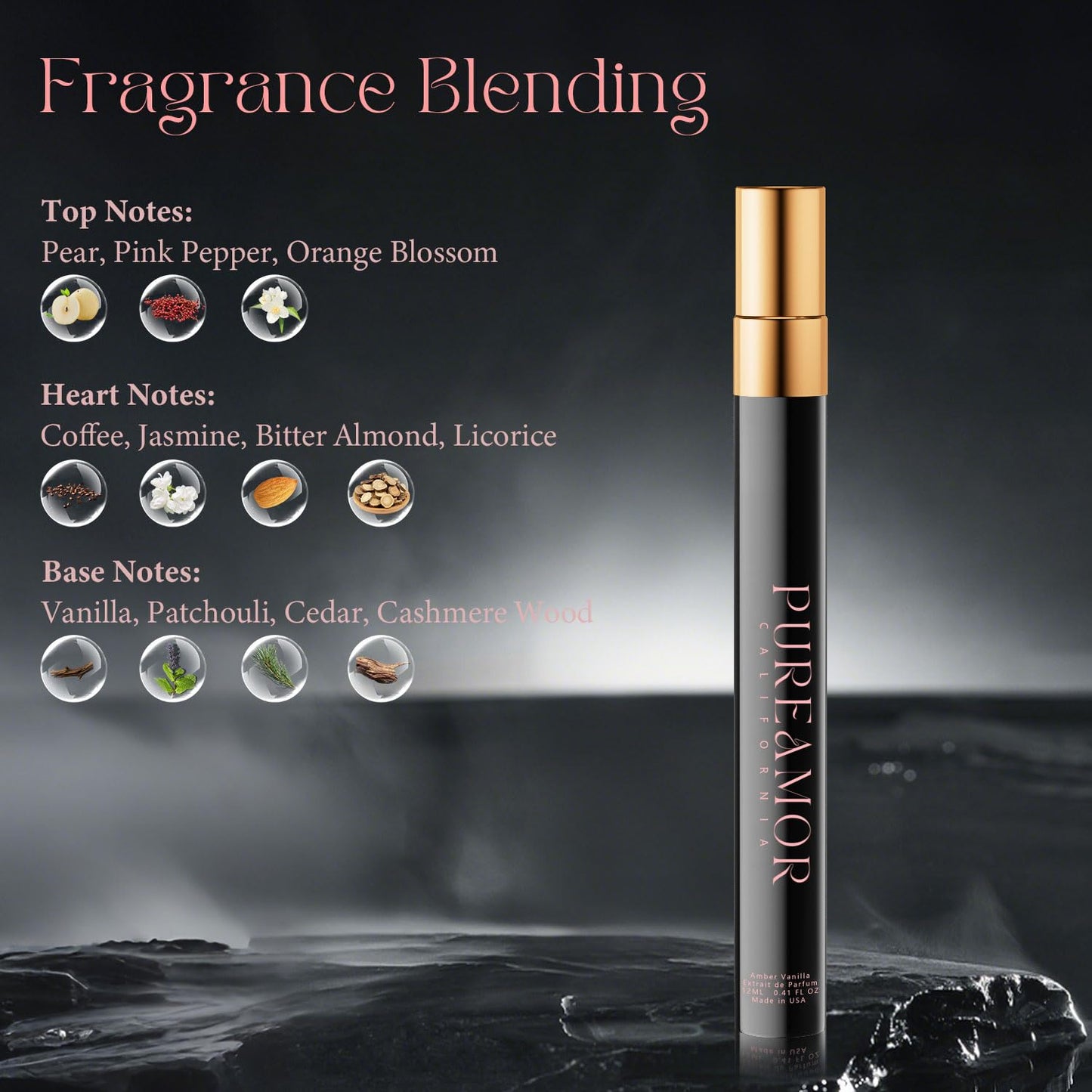 Pheromones Perfumes for Women, Amber Vanilla Perfume, Long Lasting Eau De Parfum, Premium Sent Blend Cologne for Men & Women, 0.41 fl.oz Travel Size Perfumes Spray