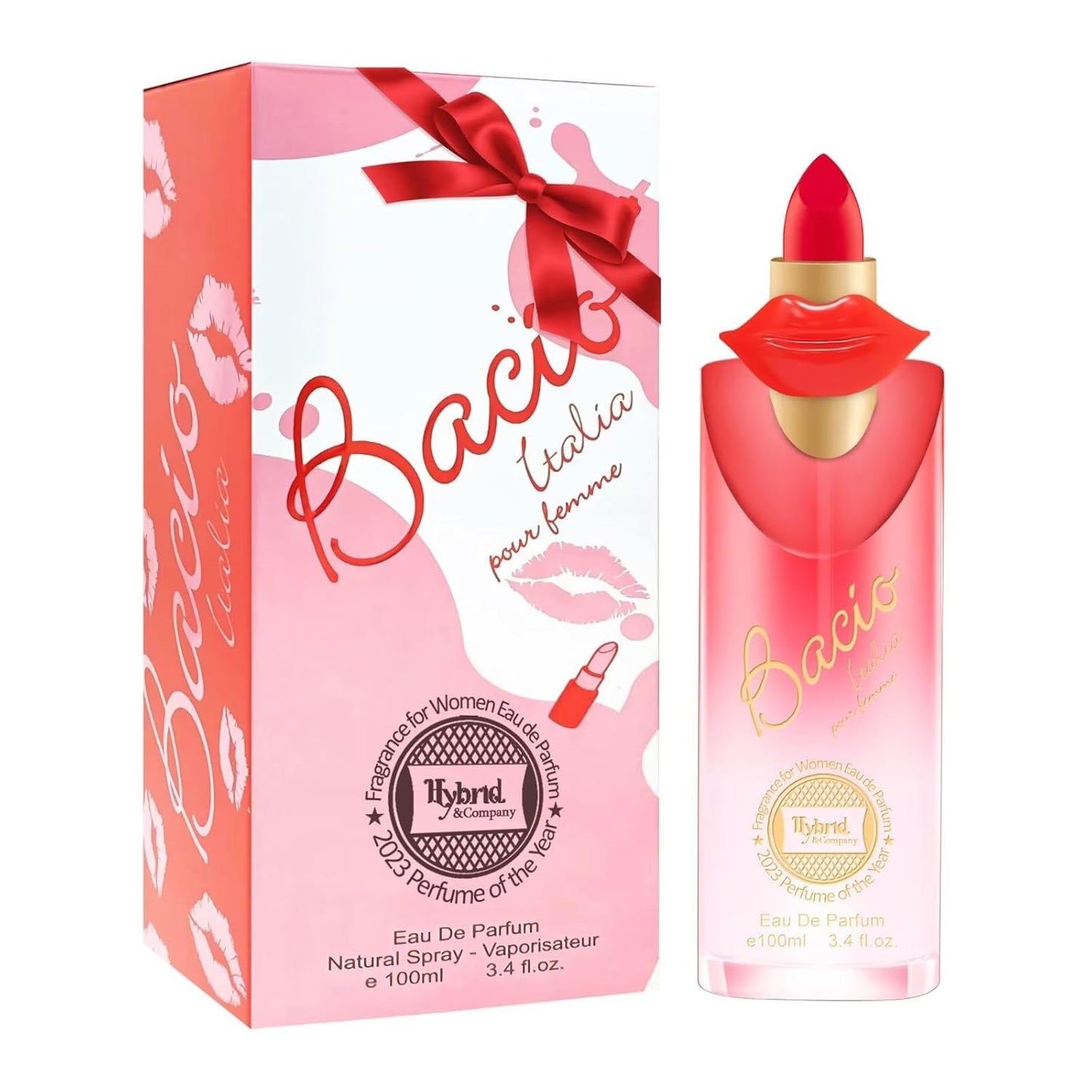 Hybrid & Company Bacio Italia For Women Signature Fragrance For The Bold Independent Scent Womens Perfume, 3.4 Fl Oz