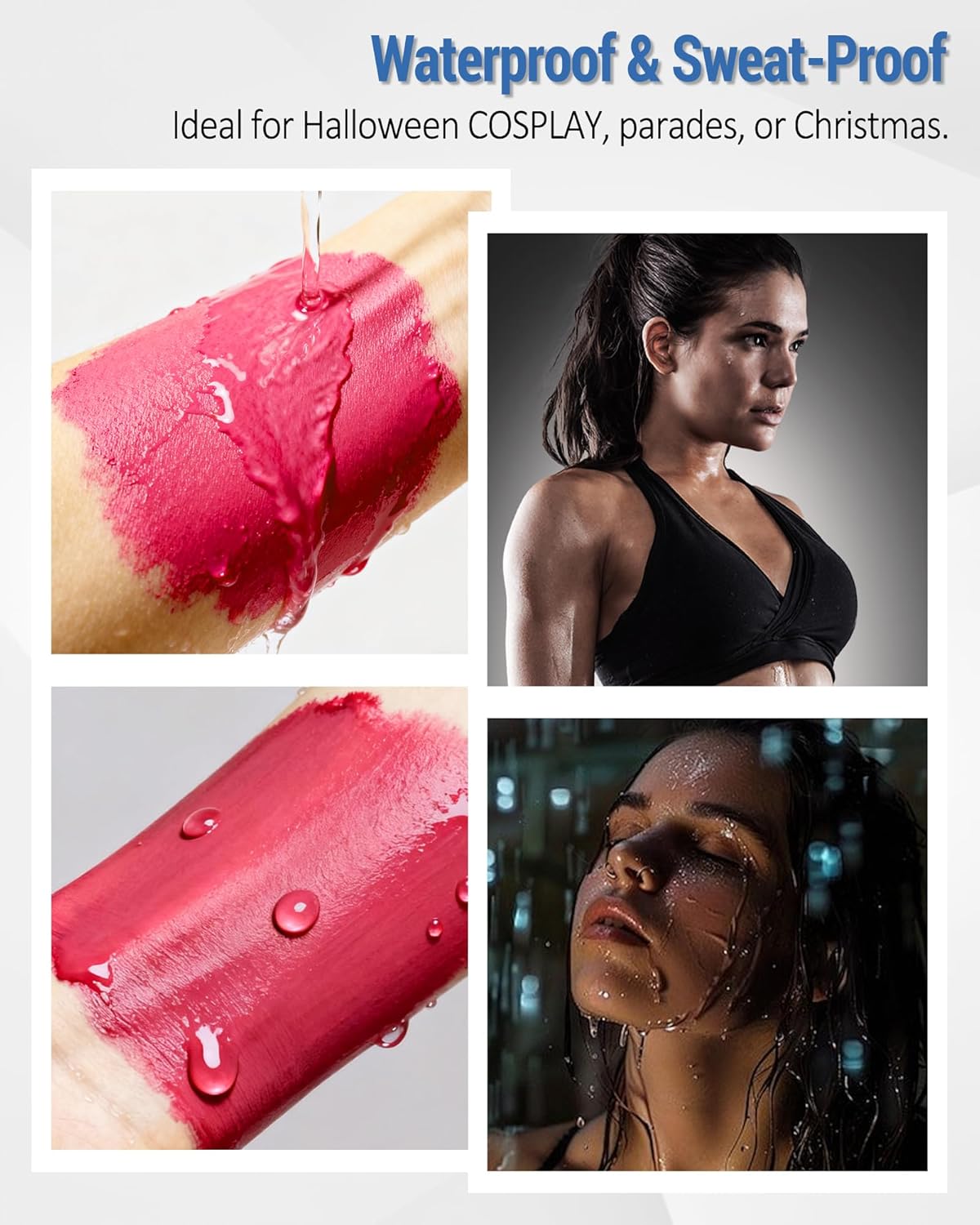 Pink Face Paint Stick, Waterproof Highly Pigmented Full Pink Body Paint for Adults, Eye Black Stick for Baseball Football Sports, Body Face Painting for SFX Cosplay Halloween Makeup-01