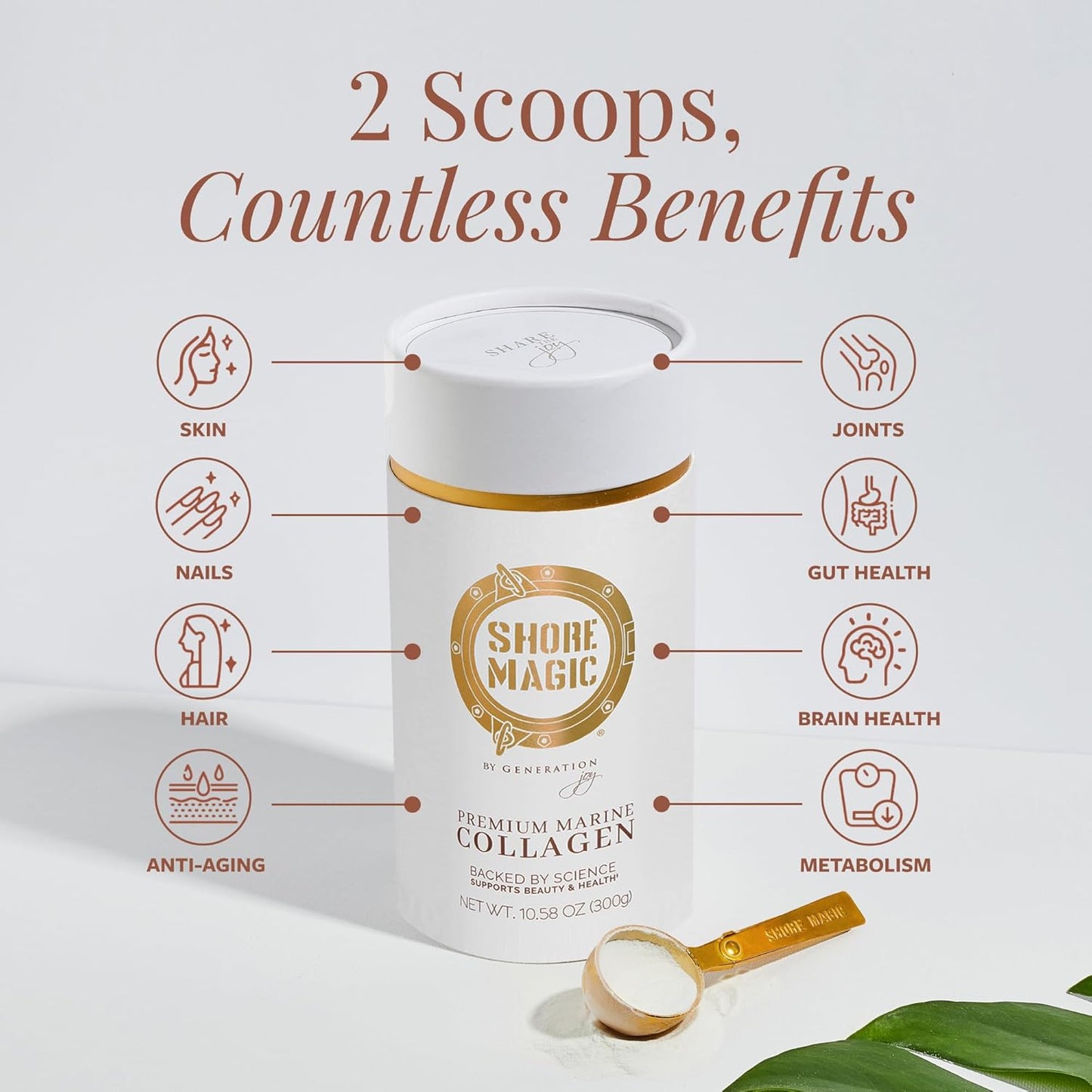 Shore Magic Premium Marine Collagen Powder Types I-IV – Wild Fish, Hydrolyzed Peptides, Unflavored, 9g Protein Per Serving – Supports Youthful Skin, Hair, Nails & Joints, 30-Day Supply