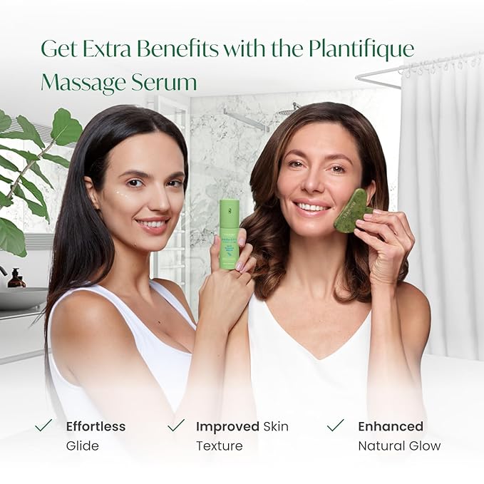 PLANTIFIQUE Gua Sha Facial Tools | Gifts | Massage Tool | Jawline Sculptor | Face Sculpting Tool for Your Skin Care Routine | Jade Guasha