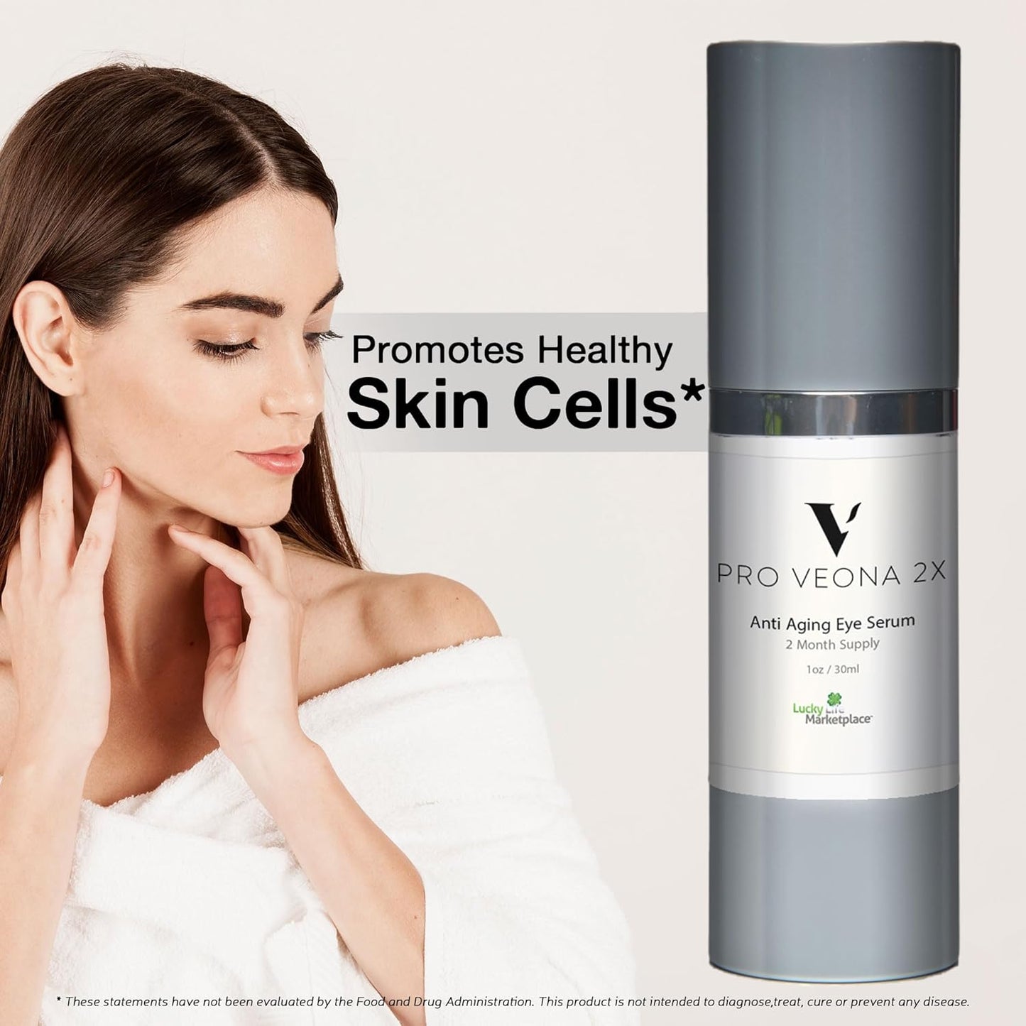 Pro Veona 2x Eye Serum - Anti Aging Eye Serum for Dark Circles & Puffiness - 2 Month Supply - Promote Collagen Production & Skin Cell Renewal - Under Eye Treatment - Vitamin C & E - Wrinkle-Correcting