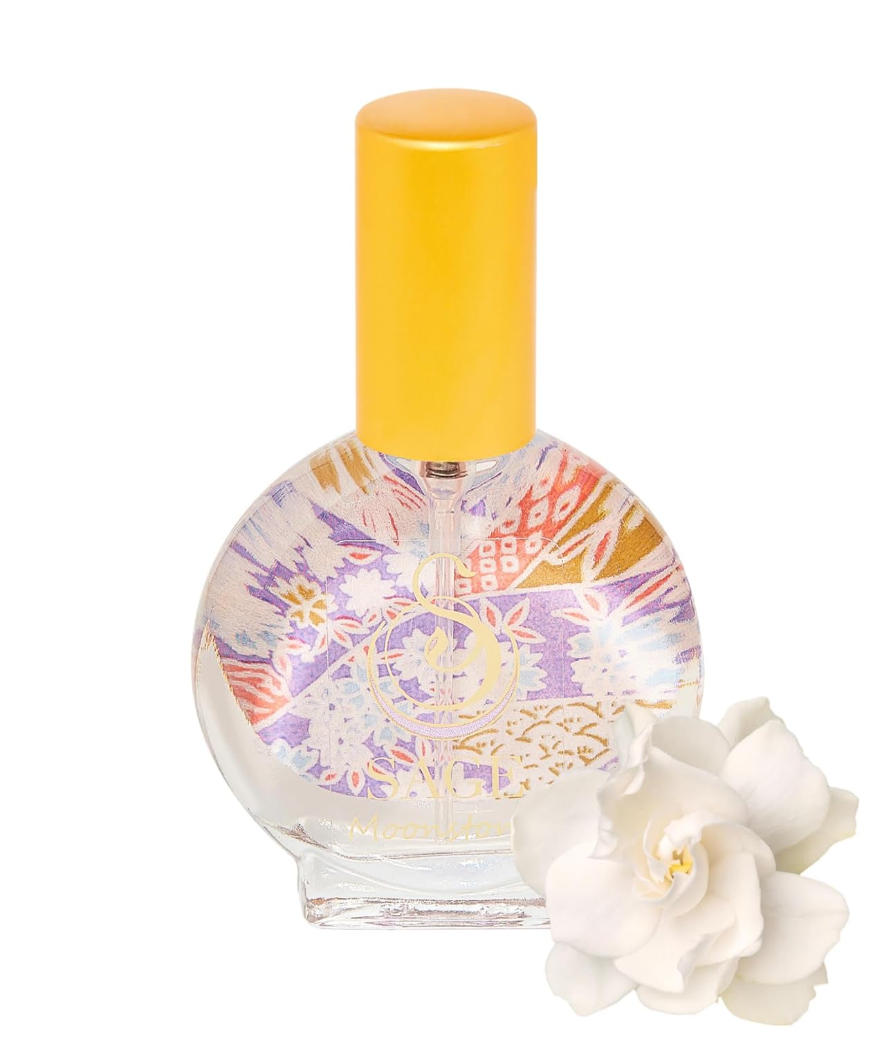 Moonstone Organic Mini Perfume Spray by Sage, Vegan & Cruelty-Free, Floral Scent, Gardenia, Paperwhites, Stargazer Lily - Made in USA, 1/2 oz Travel Size Perfume