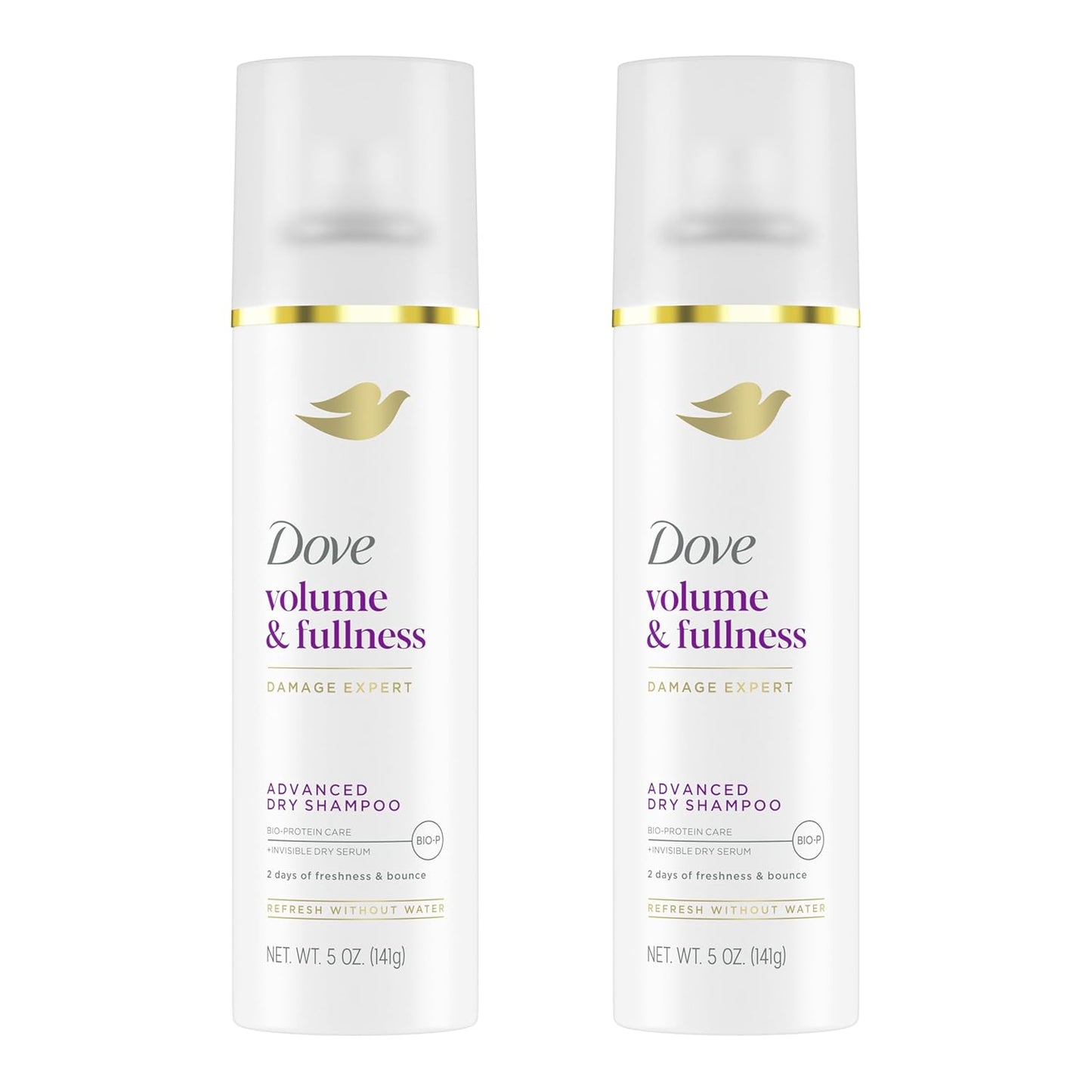 Dove Dry Shampoo Spray, Volume & Fullness, Absorbs Oil to Refresh Hair Without Washing, 5 oz (2-Pack)