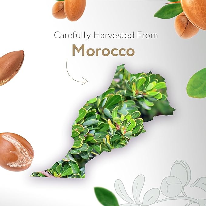 HBNO Organic Argan Oil - Huge 16 oz (475 ml) Value Size - Natural Argan Oil, Cold Pressed - Perfect Carrier Oil for Massage, Aromatherapy, DIY, Soap Making, Face, Body, Lips, Hair, Nails - Argan Oil