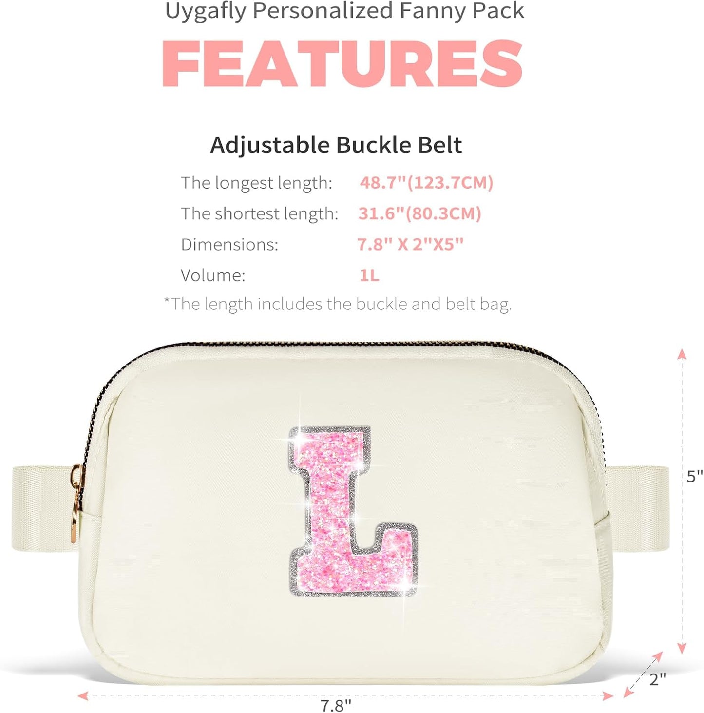 Graduation Gifts for Girls Teens Kids Women Her - 2024 Graduation Gifts,Belt Bag Cute Trendy Stuff Graduation Essentials Accessories | Cream,Initial L