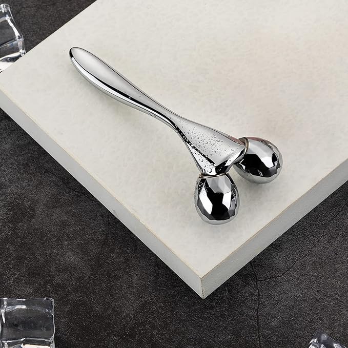 Tekson 3D Metal Face Massage Roller Tool, Facial Sculptor for Reduce Puffiness, Remove Eye Wrinkles (Zine Alloy)