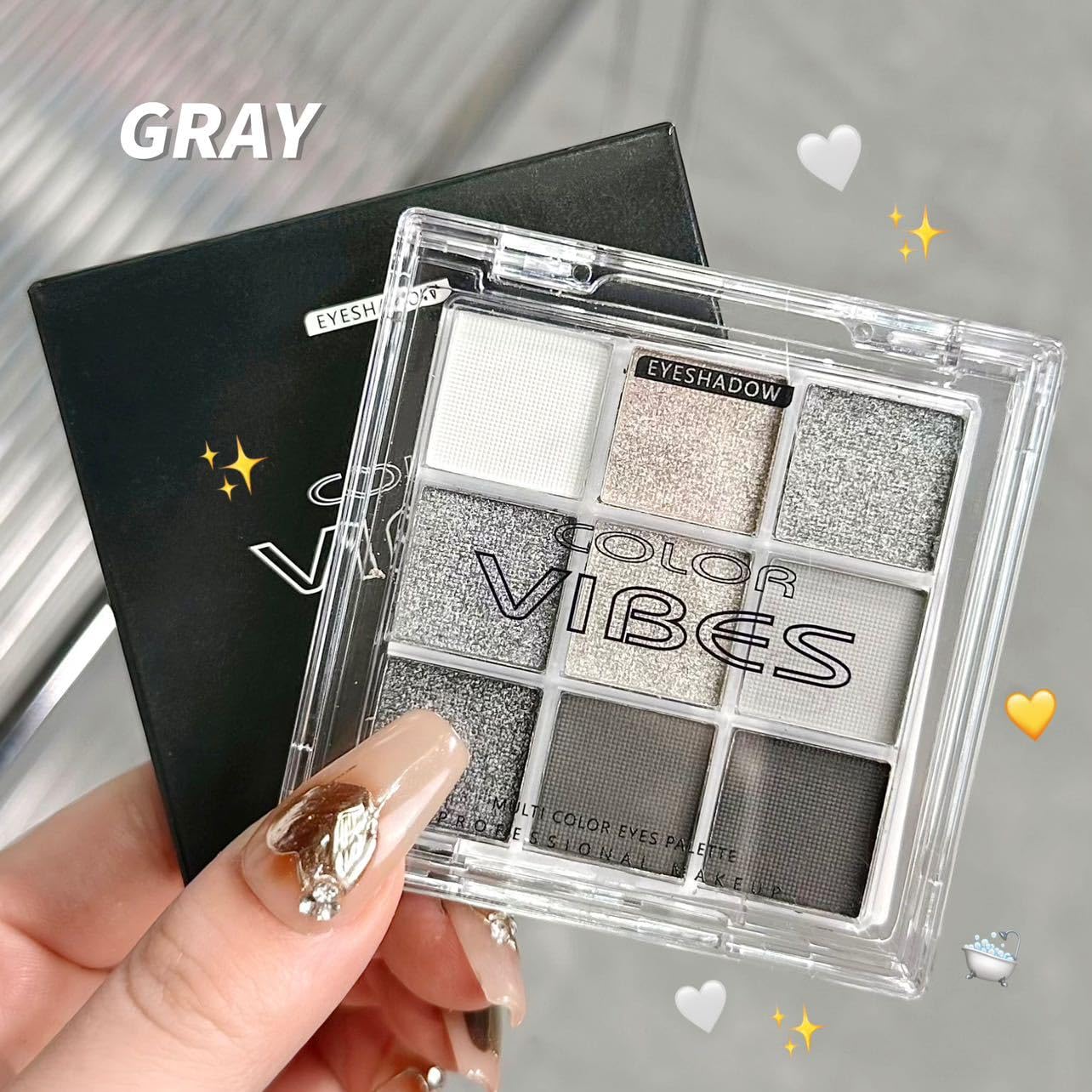 9 Colors Black Eyeshadow Palette - Dark Punk Smoky Eyeshadow Theme, High Pigmented Blendable Matte & Glitter Shimmer Finishes, Long Lasting Eye Makeup for Christmas & Music Festivals(Dark Punk Smoky)