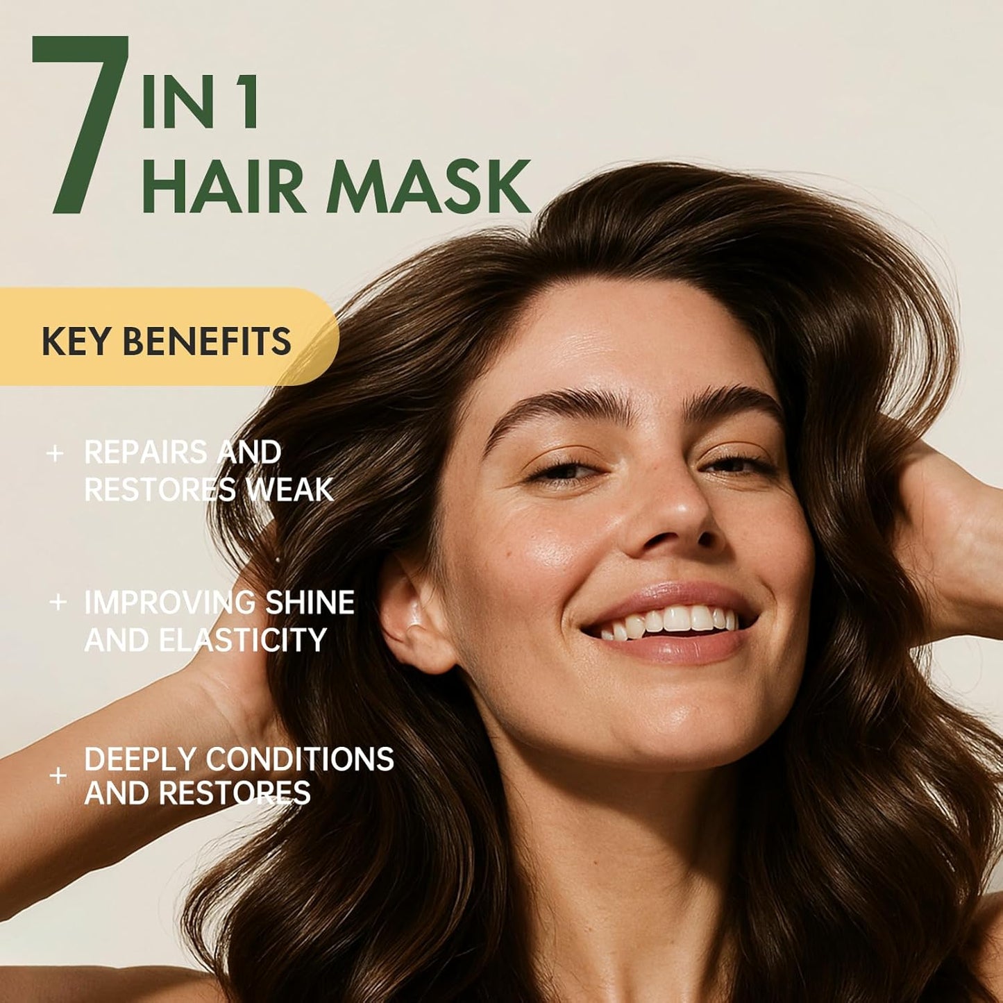 EELHOE 7 in 1 Hair Mask, Keratin Biotin Hair Mask with Batana, Rosemary, Castor, Pumpkin, Peppermint Oil, Hair Repair Mask for Damaged Dry Frizzy Bleached Hair & Hair Growth, All Hair Types, 8.8 Oz