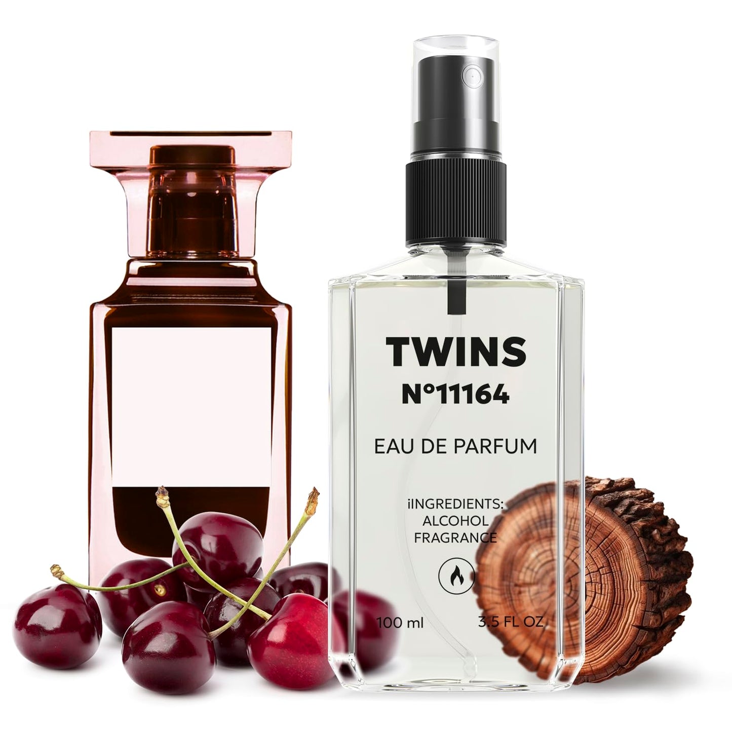 TWINS Impression of Cherry Smoke | Unisex Perfume for Women and Men Eau de Parfum | No.11164 | 3.4 Fl Oz / 100 ml