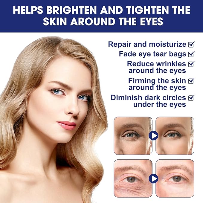 Sea Gril Anti Wrinkle Serum, Peg-8 Complex Anti Wrinkles Essence, Glozie Eye Serum, Anti Aging Firm Eye Cream, Glozie Instant Eye Lift Cream,Temporary Eye Tightener(2PCS)