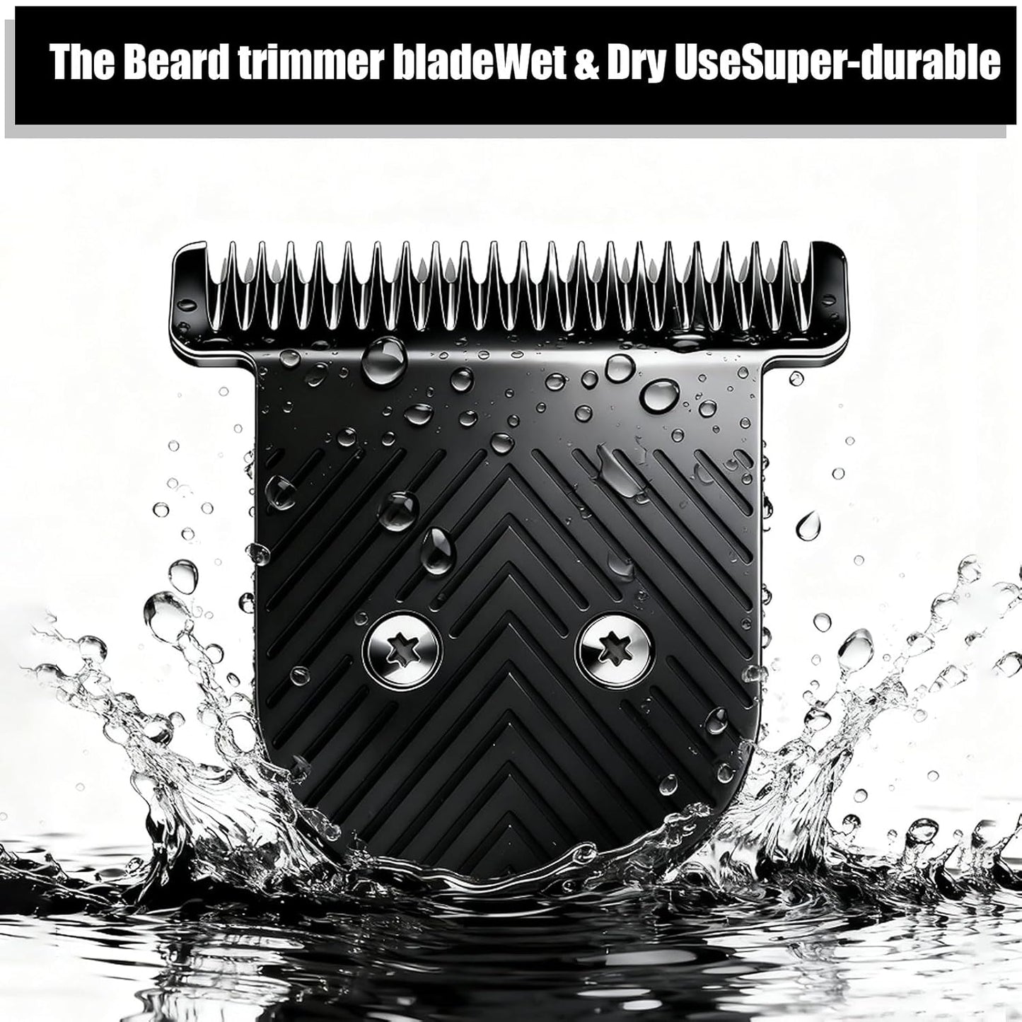 Premium Stainless Steel T Blade Replacement for MANSCAPED The Beard Hedger Replacement SkinSafe Trimmer Blade for Precision Facial Hair Trimming (Black-1)