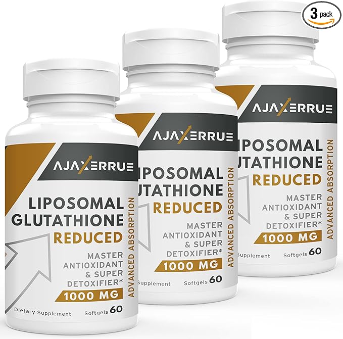 1400 mg Liposomal Glutathione, Superior Absorption Complex Reduced Glutathione Supplement with Vitamin C, Hyaluronic Acid, Master Antioxidant for Liver Detox, Brain, Skin