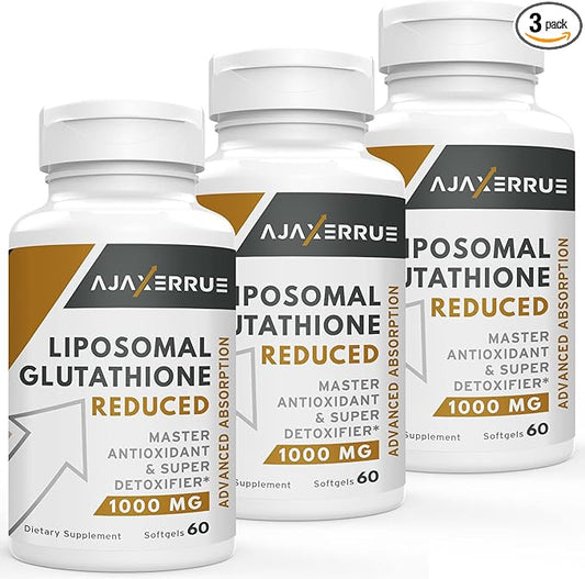 1400 mg Liposomal Glutathione, Superior Absorption Complex Reduced Glutathione Supplement with Vitamin C, Hyaluronic Acid, Master Antioxidant for Liver Detox, Brain, Skin