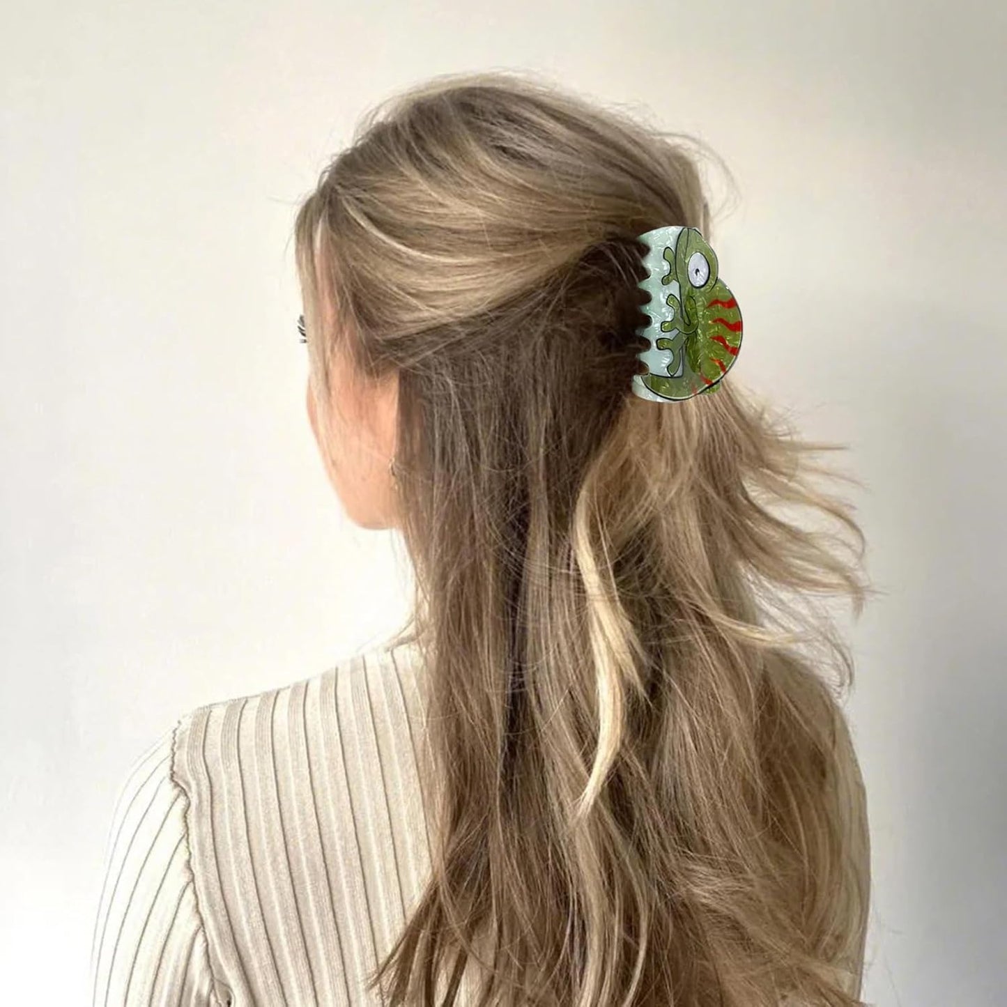 Chameleon Lizard Hair Claw Clips for Women, Non-Slip Hair Clip, 2 Pcs Cute Claw Clips for Thick Thin Hair, Large Hair Claw, Green Hair Accessories for Spring Summer, Holiday Essentials Hair Clups