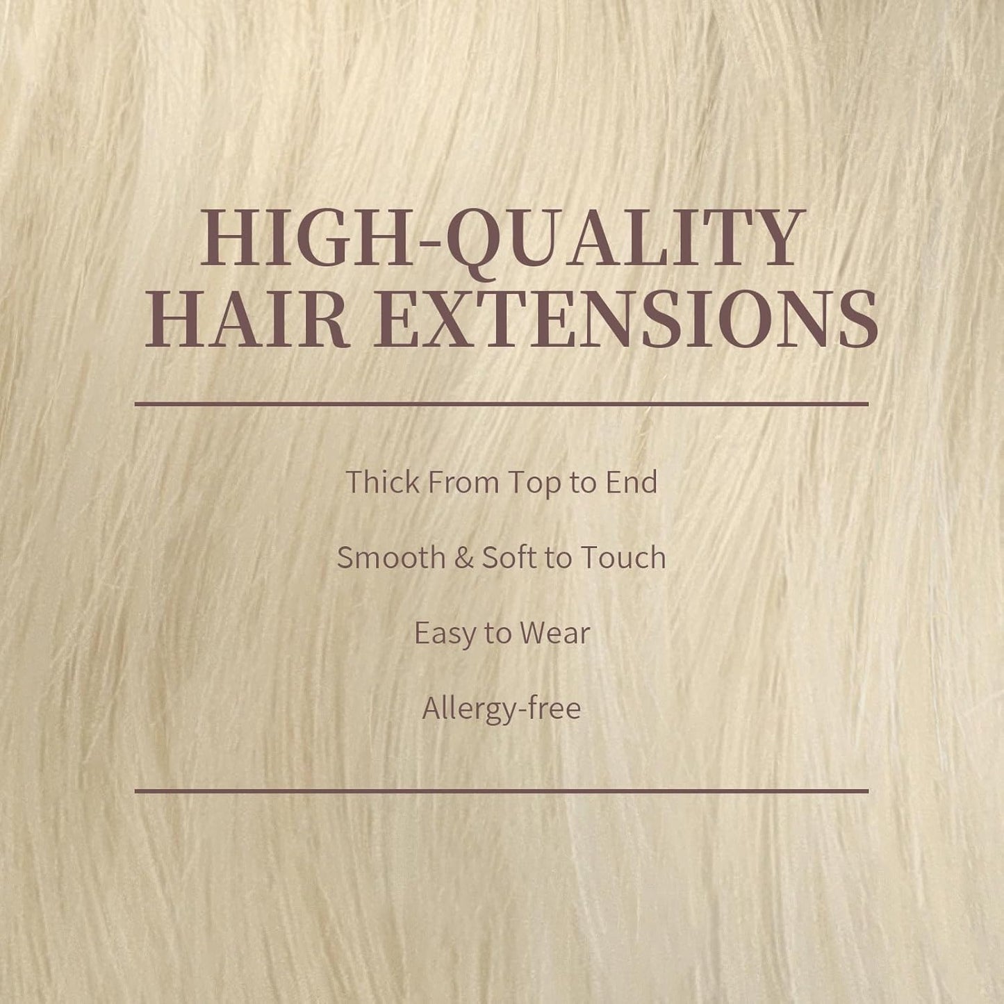 KooKaStyle Clip in Synthetic Hair Extensions Long Wavy 4PCS Thick Hairpieces Platinum Blonde Fiber Double Weft Natural Hair Extensions 20 Inch for Women