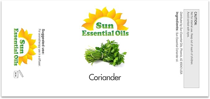 Sun Essential Oils 4oz Coriander Essential Oil – Aromatherapy Oil