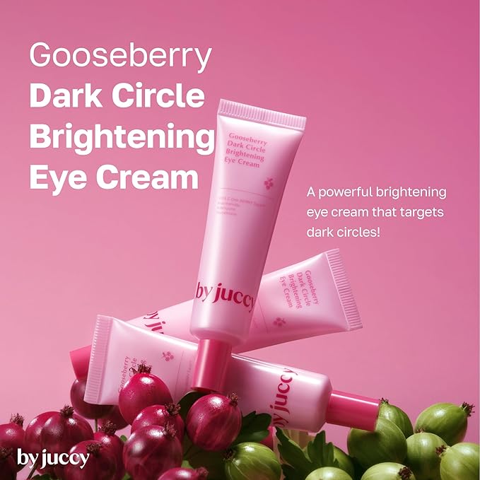 By Juccy Gooseberry Dark Circle Clarifying Eye CreamㅣFor Puffy Eye Bags, Wrinkles, Fine Lines | Vitamin C, Glutathione, PeptidesㅣAnti-aging Korean Skin Care | Korean Eye Cream | 1.01 Fl.oz