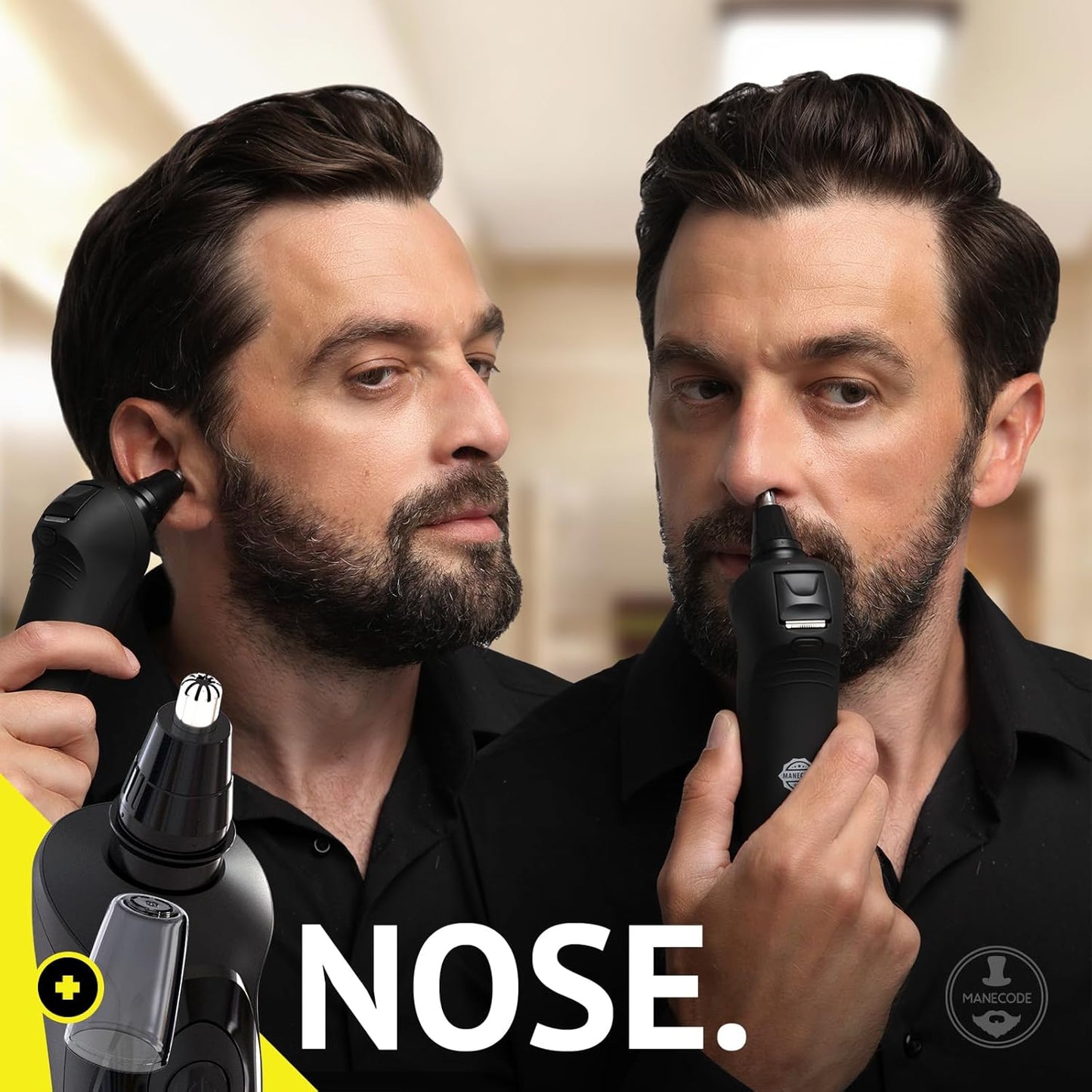 MANECODE® Electric Razor for Men - Shaver with Floating 8 Contouring Technology® IQ Cleaning Sensor® (Charging Station)