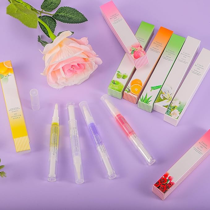 15 Pcs Cuticle Oil Pens, Nail Oil Treatment with Soft Brush, Nail Cuticle Revitalizer Repair Pen