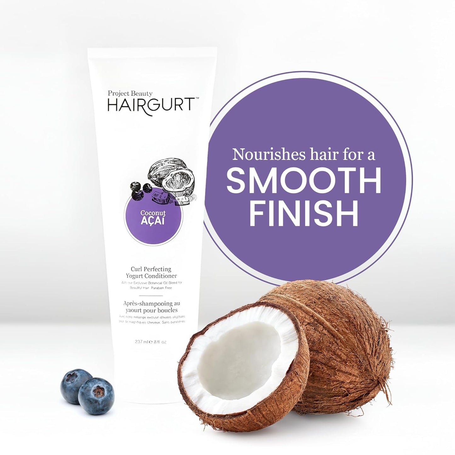 Coconut Acai Curl Perfecting Yogurt Conditioner – Defines Curly & Wavy Hair – Sulfate-Free, Natural Formula, 8 oz