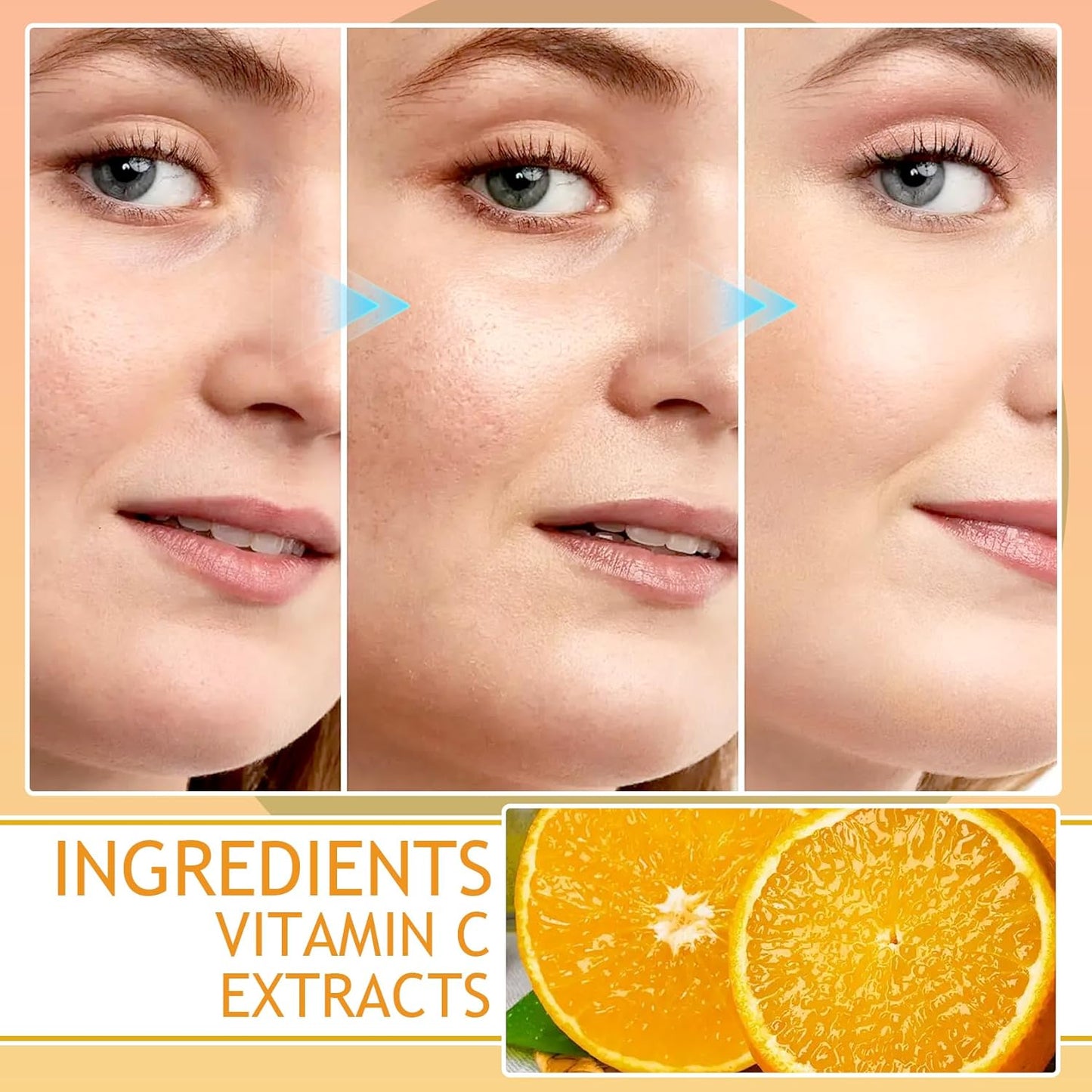 Vitamin C Skin Care Set,Facial Kit with Facial Cleanser,Toner,Eye Cream,Face Serum,,Soap,Face Cream & 3PCS Mask,Travel Skincare Kit for Women (9PCS)