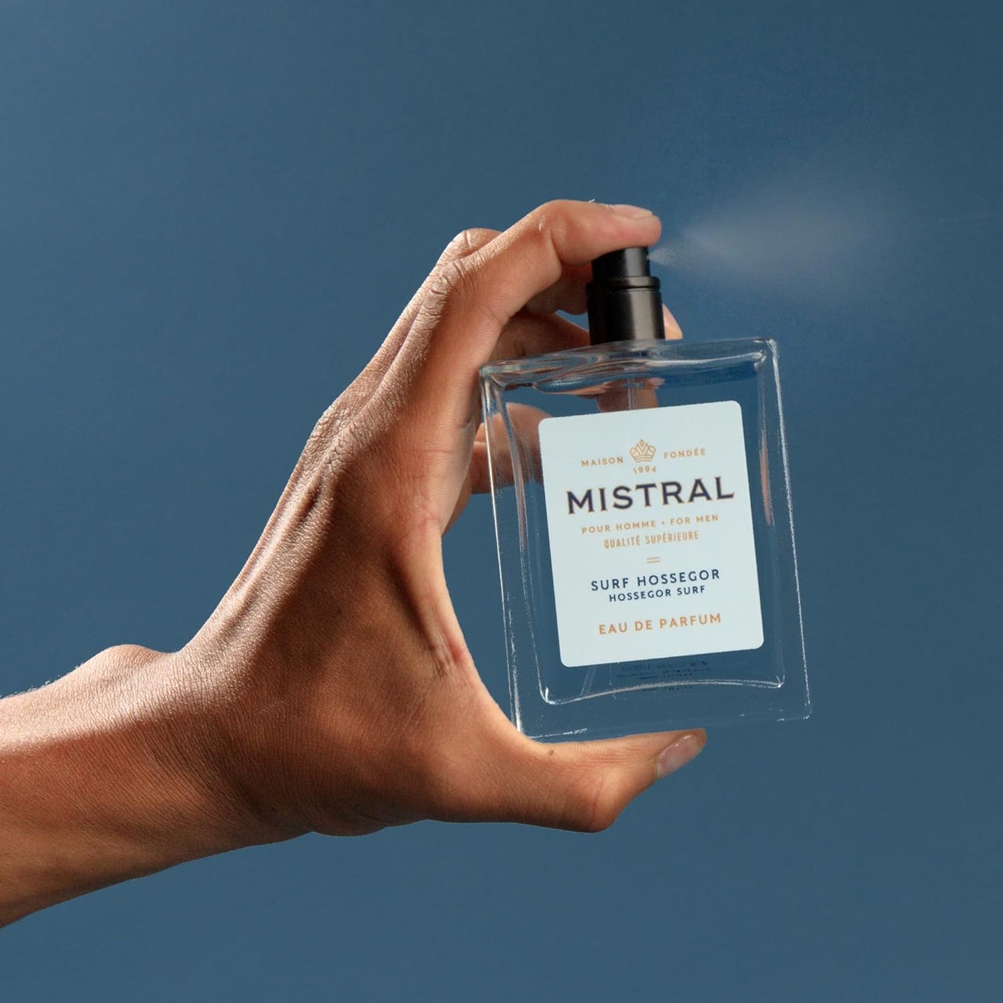 Mistral Men's Cologne - Surf Hossegor Eau de Parfum Spray | Long-Lasting Fresh Cologne for Men with Driftwood, Sea Salt & Eucalyptus | Cruelty-Free French Fragrance | Made in France – 3.4 Oz