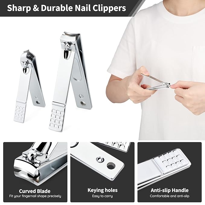 Segbeauty 10pcs Ingrown Toenail Removal Kit, Nail Clipper Toenail Clipper Manicure Pedicure Kit, Professional High Manganese Steel Blade Ingrown Toenail Corrector Tool Set for Remove Cuticle Callus