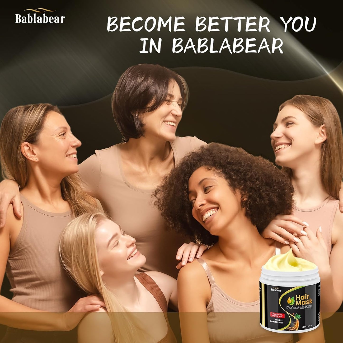 Bablabear Hair Mask for Damaged Hair,Hair Treatment for Color Treated Hair Deep Conditioner,Mascarilla Para El Cabello for Dry/Frizzy Hair.Moisturizer and Adds Shine.Hair Care for Curly Hair.500ml