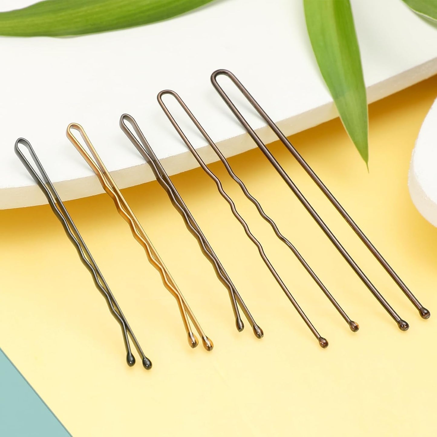 Bobby Pins and Hair Pins Combo Box 500PCS, Big Quantity Hair Pins Kit Black Brown Gold Bobby Pins and U Shape Brown for Styling Hair with Storage Box 2" / 2.4" / 2.6” for Women