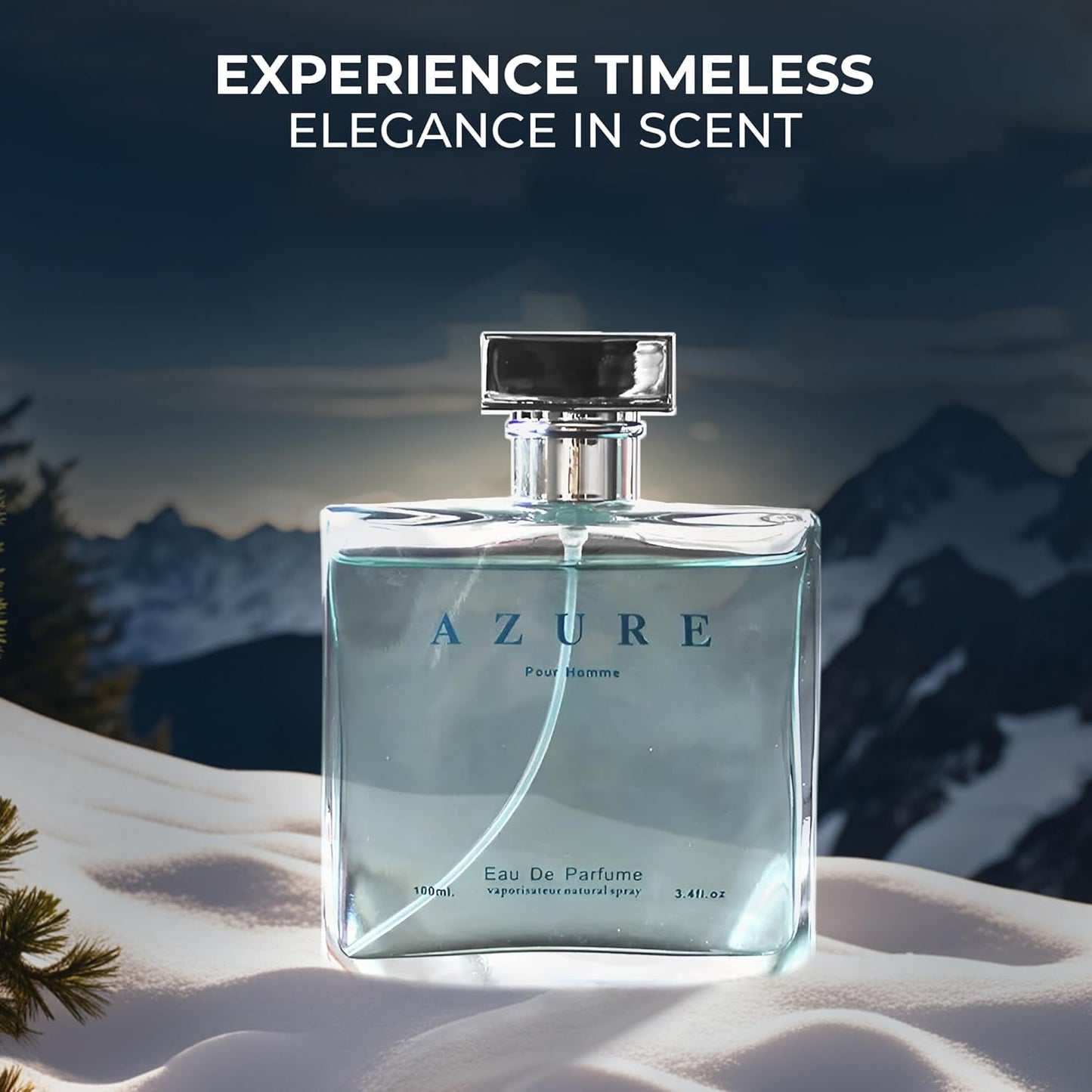 Men's Cologne Azure Pour Homme–Eau de Toilette With Citrus,Spice,And Woody Notes–Long Lasting Fragrance For All Occasions