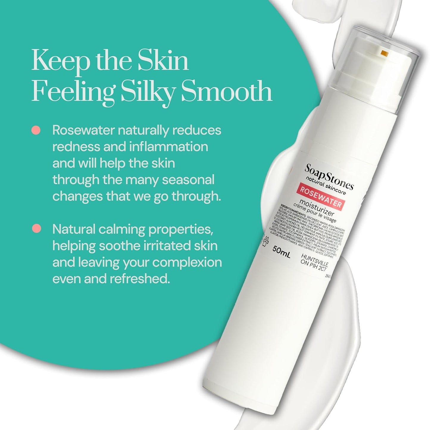 Soapstones Rose Skincare Bundle - Rosewater Toner, Bulgarian Rose Facial Wash & Rosewater Moisturizer - Hydrating Toner, Deep Moisture Face Cream & Natural Face Wash for Glowing Complexion