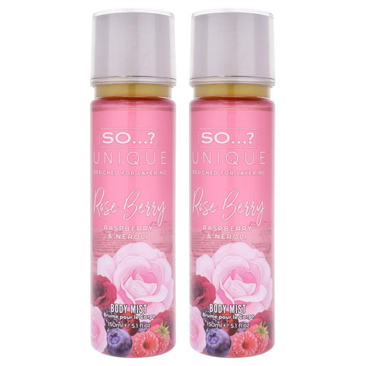 So...? Unique Body Mist - Rose Berry for Women - 5.1 oz Body Mist - Pack of 2