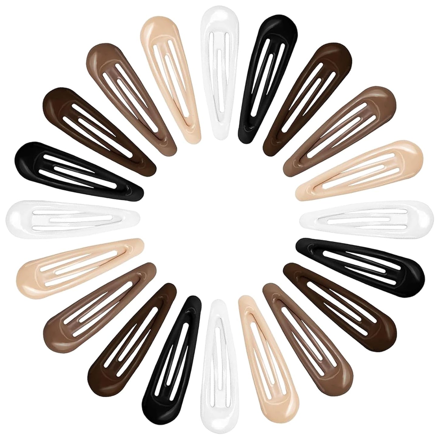 20PCS Small Metal Barrettes for Women - Snap Hair Clips for Thin & Thick Hair, 1.97 Inch No Slip Hair Clips (White Black Beige Brown Coffee)