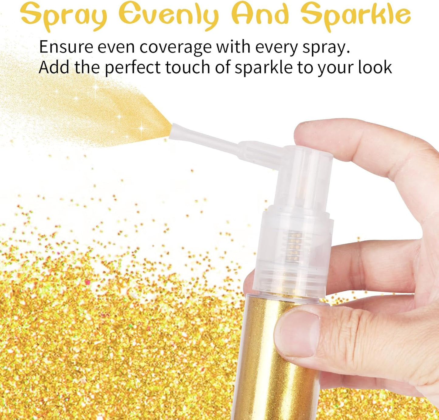 MEICOLY Gold Hair and Body Glitter Spray,25g/0.88OZ,Shinny Sparkle Glitter Spray for Clothes,Loose Shimmer Hairspray for Festival Rave Makeup/Stage Performance,Lightweight