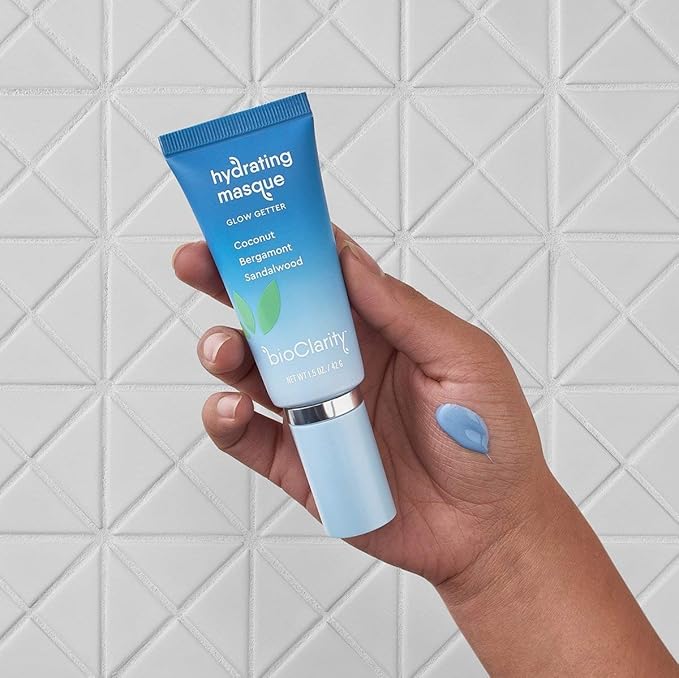 BioClarity Glow Getter Hydrating Face Mask | 100% Clean, Vegan Ingredients | Contains Coconut, Bergamot, Sandalwood | Smooth & Soften Skin | 1.5 oz.