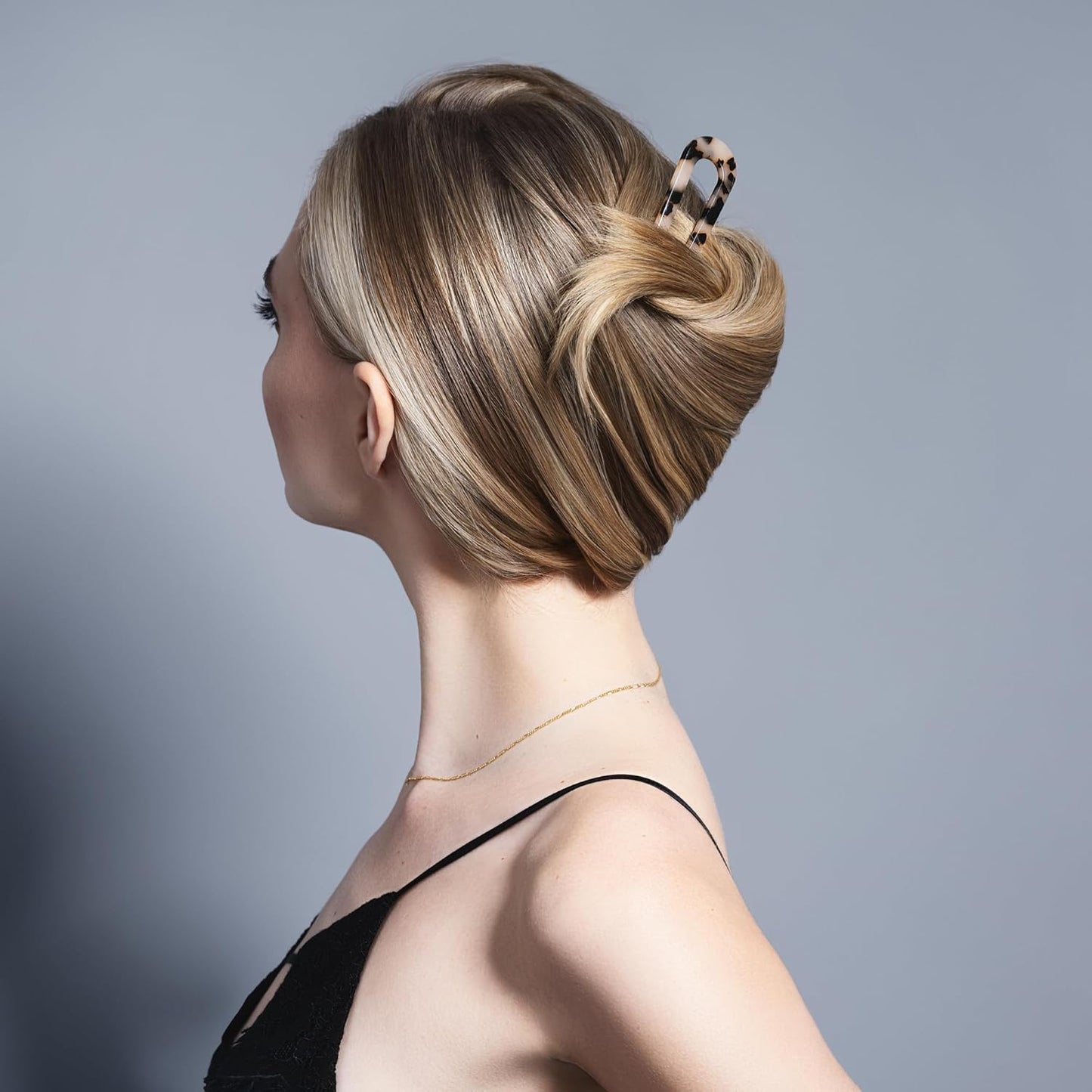 The Hair Edit Sleek Chignon Pin - Large U-shaped French Hair Pin With a Tortoise Finish