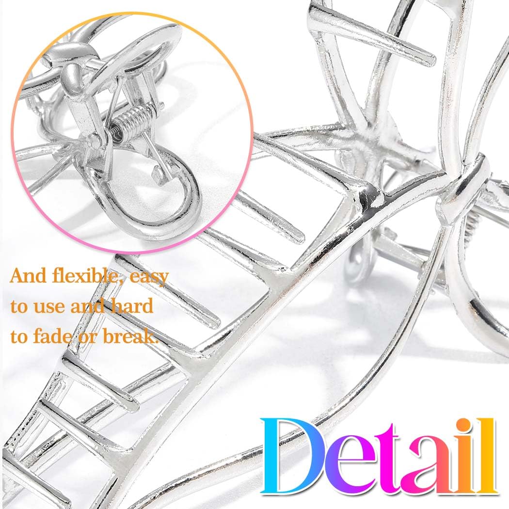 Fashey Bow Claw Clip Gold Metal Hair Clips Large Hair Claws Hair Accessories for Women