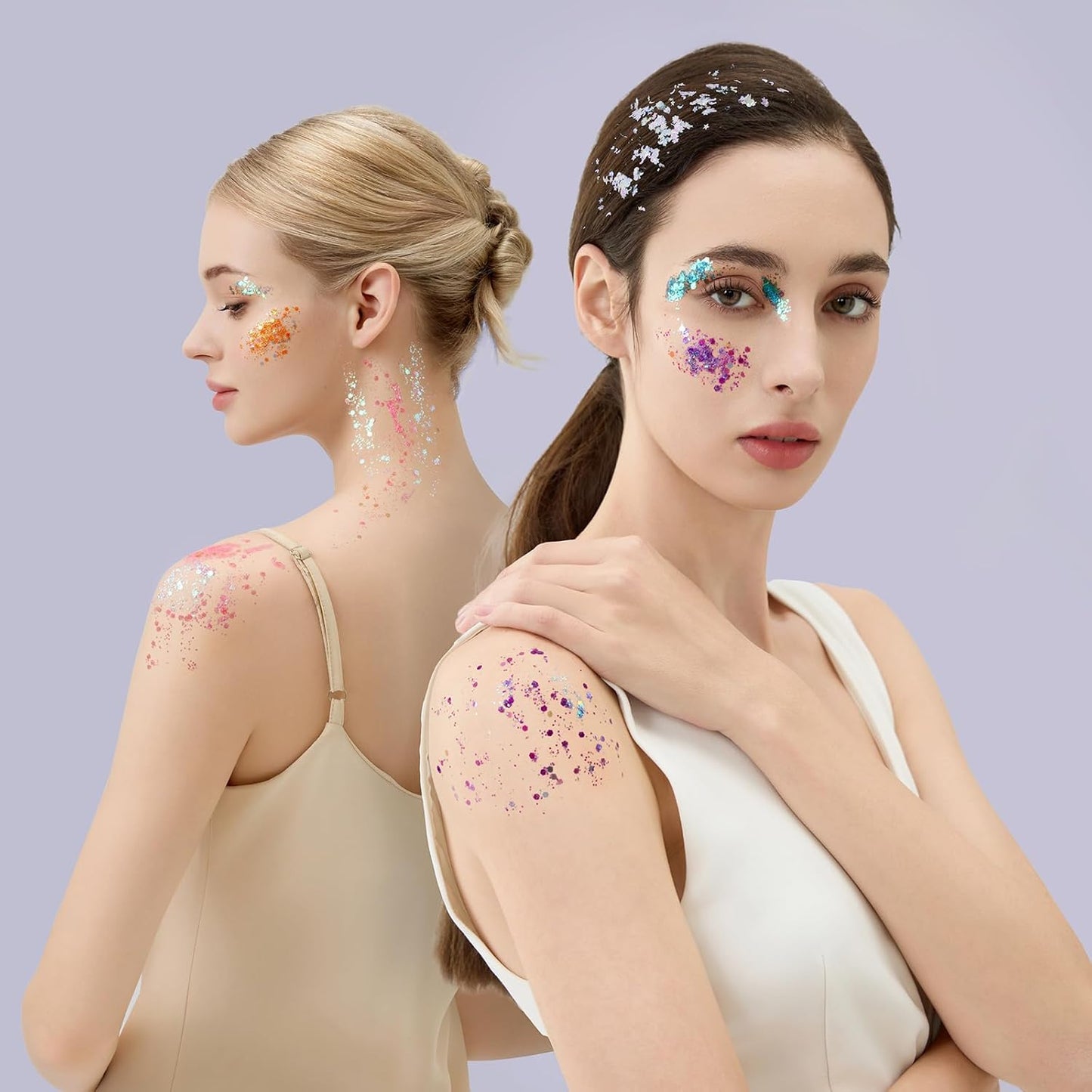 Teenitor Face Glitter, Body Glitter Gel Set, 9 Colors Makeup Gel Glitter for Face and Body, Hair Glitter for Festival Party Cheer