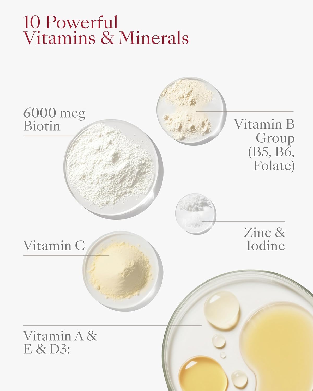 Hair Skin & Nails Gummies - 6000 mcg Biotin Vitamins & Minerals Supplement - Plant-Based, Vegan, No Artificial Flavors - Easy Absorption, Multivitamin Gummy - 60ct, Wildberry Flavor