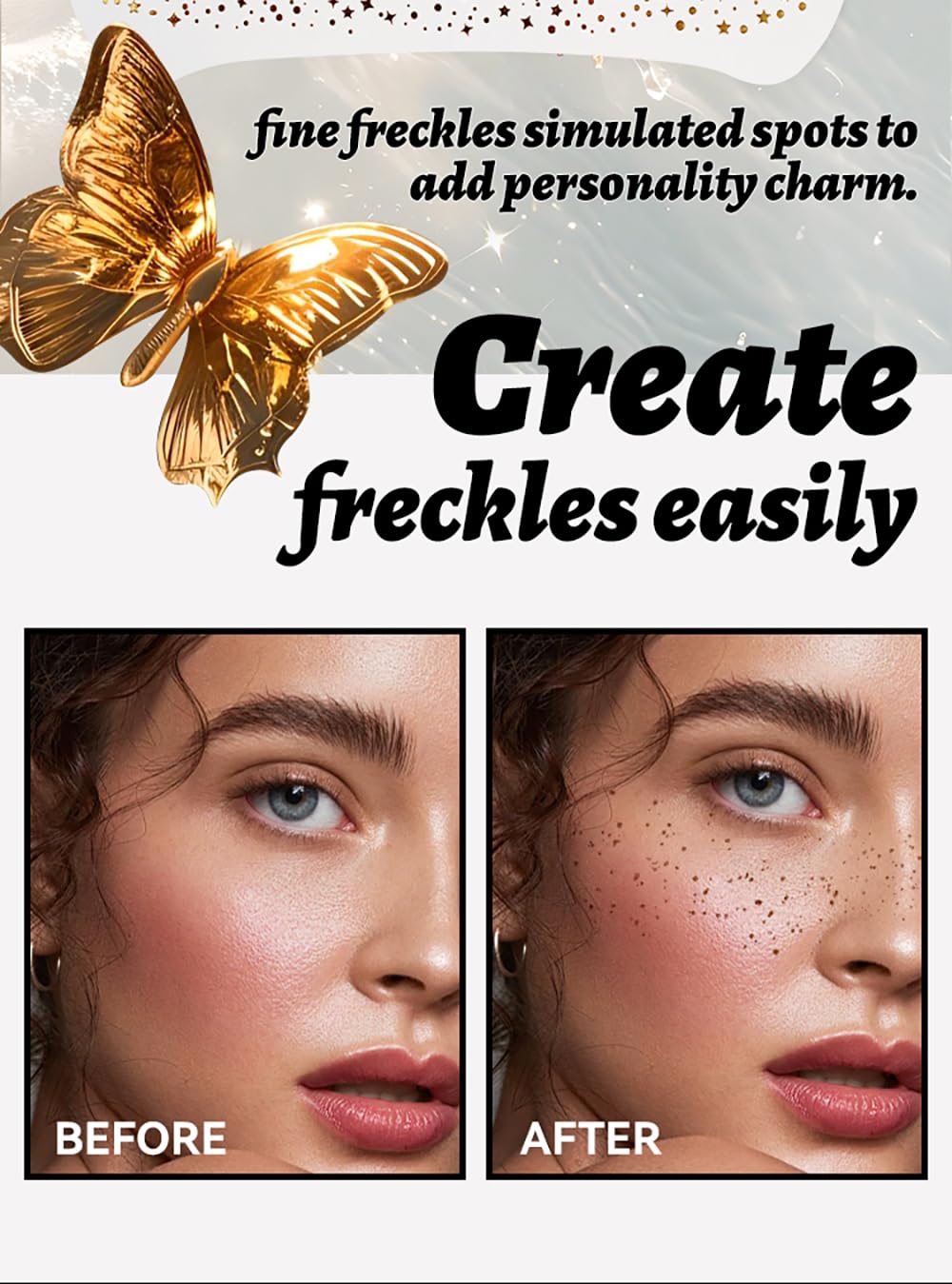 6Pcs Face Makeup Patches, Glitter Freckles Face Tattoo, Beauty Face Makeup Cute Glitter Makeup Accessories for Women - Cosmetic Glitter for Face