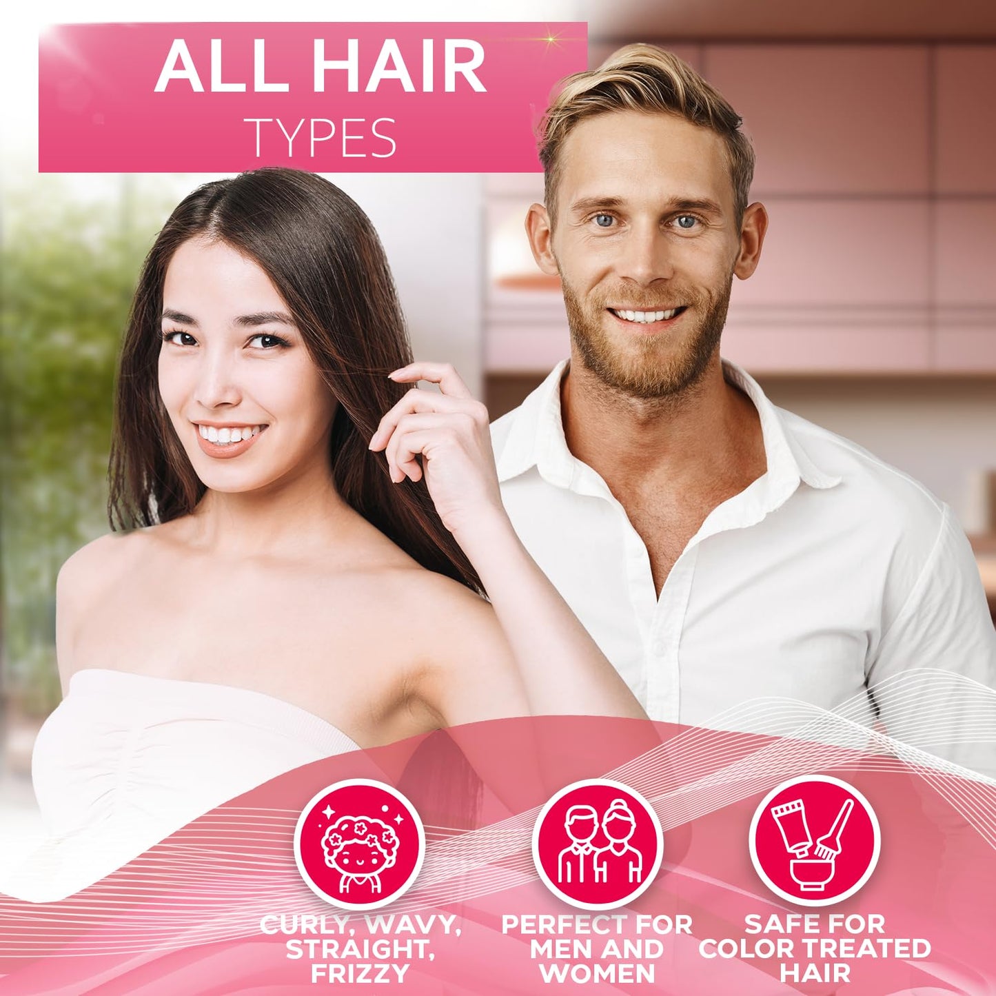 Rice Water Shampoo and Conditioner Set - Sulfate Free for Thin and Fine Hair - Fuller, Thickening Formula for Women and Men - With Strengthening Saw Palmetto - Anti Thinning, Volumizing for Thick Hair