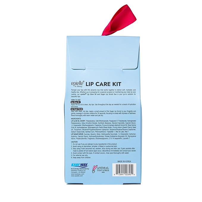 epielle Lip Care Kit | Lip Glow Oil Cherry (6mL) + Lip Sugar Scrub (20g) | Hydrate & Exfoliate for Soft, Smooth Lips | 2-Piece Set for Daily Lip Care, Easter Gifts