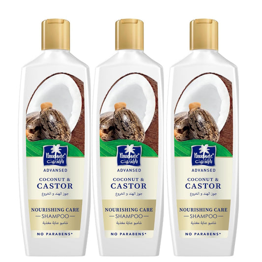 Parachute Advansed Castor Shampoo for Women & Men | Tames & Nourishes Frizzy Hair|11.4 Fl oz | Pack of 3