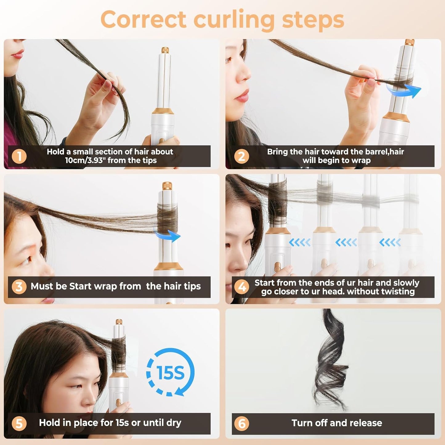 7 in ONE Hair Dryer Brush, Powerful Blow Dryer Brush with Air Curler for Hair, Brush Blow Dryer with Diffuser, Ionic Hot Air Brush Fast Dry, Volumize, Curls, Straight, Hair Styling Tools 100-120V