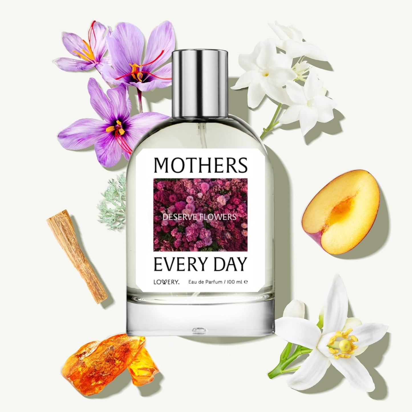 LOVERY Mothers Deserve Flowers Every Day Perfume – A Warm & Comforting Eau de Parfum for Women – Long-Lasting, Heartfelt Scent That Honors Mom’s Love – Thoughtful Gift – 100 ml – Made in France